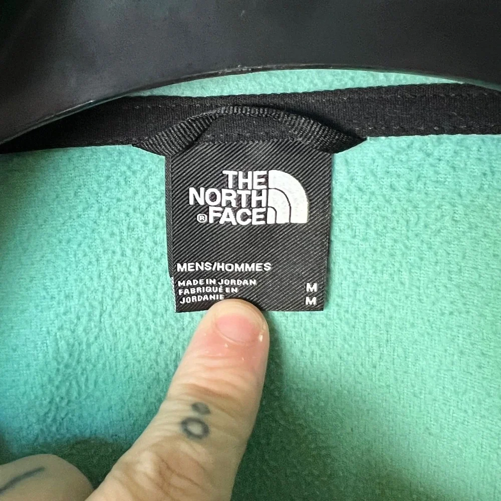The North Face Men's Glacier 1/4 Zip Fleece Pullover Aqua Black Medium Casual